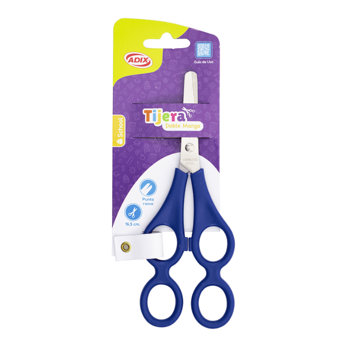 Tijera Escolar 16.5Cm Doble Mando Adix1
