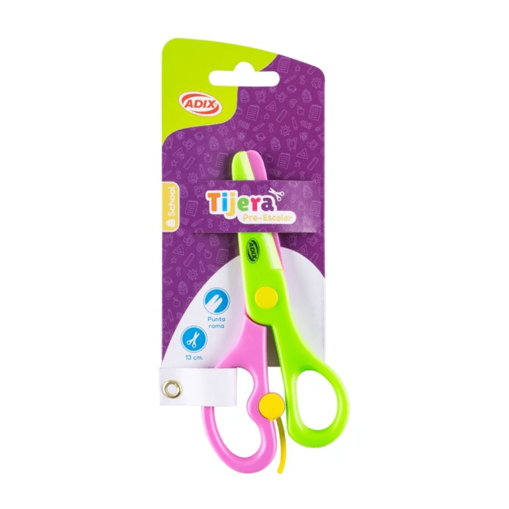 Tijera Pre-Escolar 13cm c/ayuda Adix1