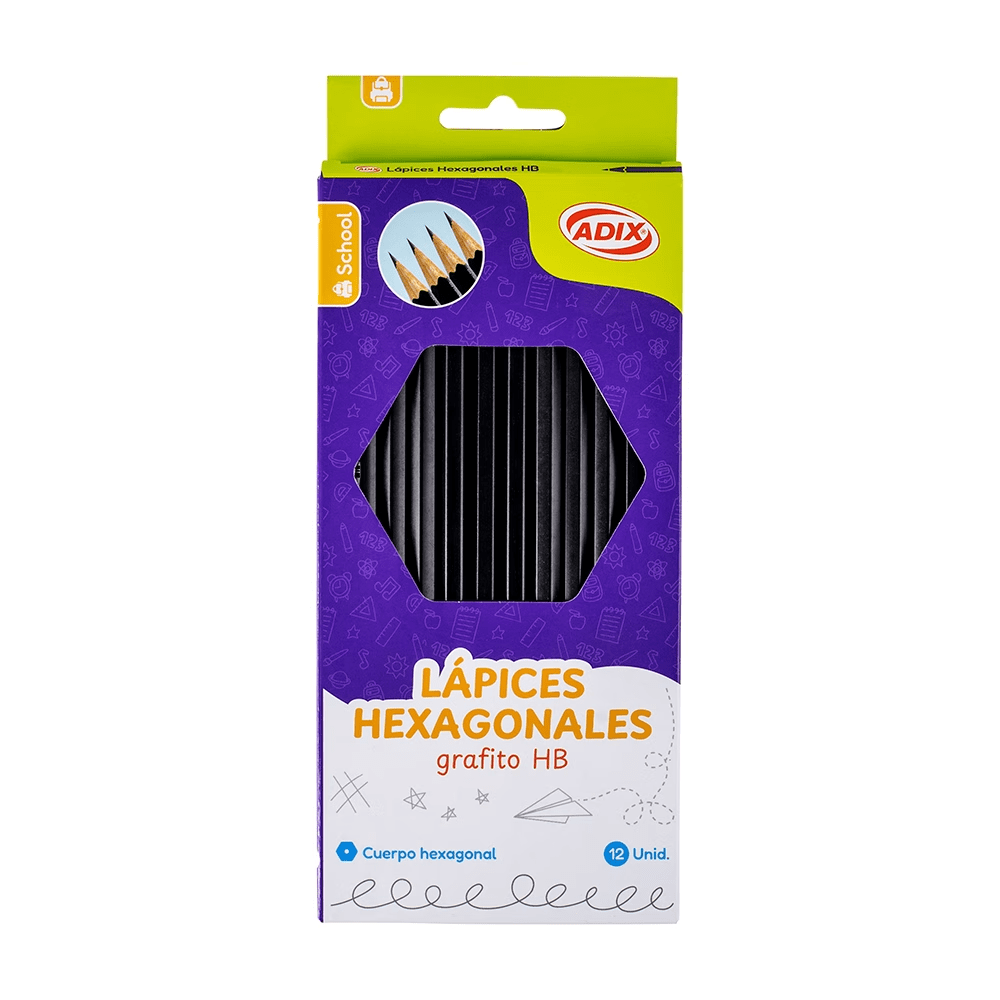 Lapiz de Mina HB Hex N°2 12Un Adix1