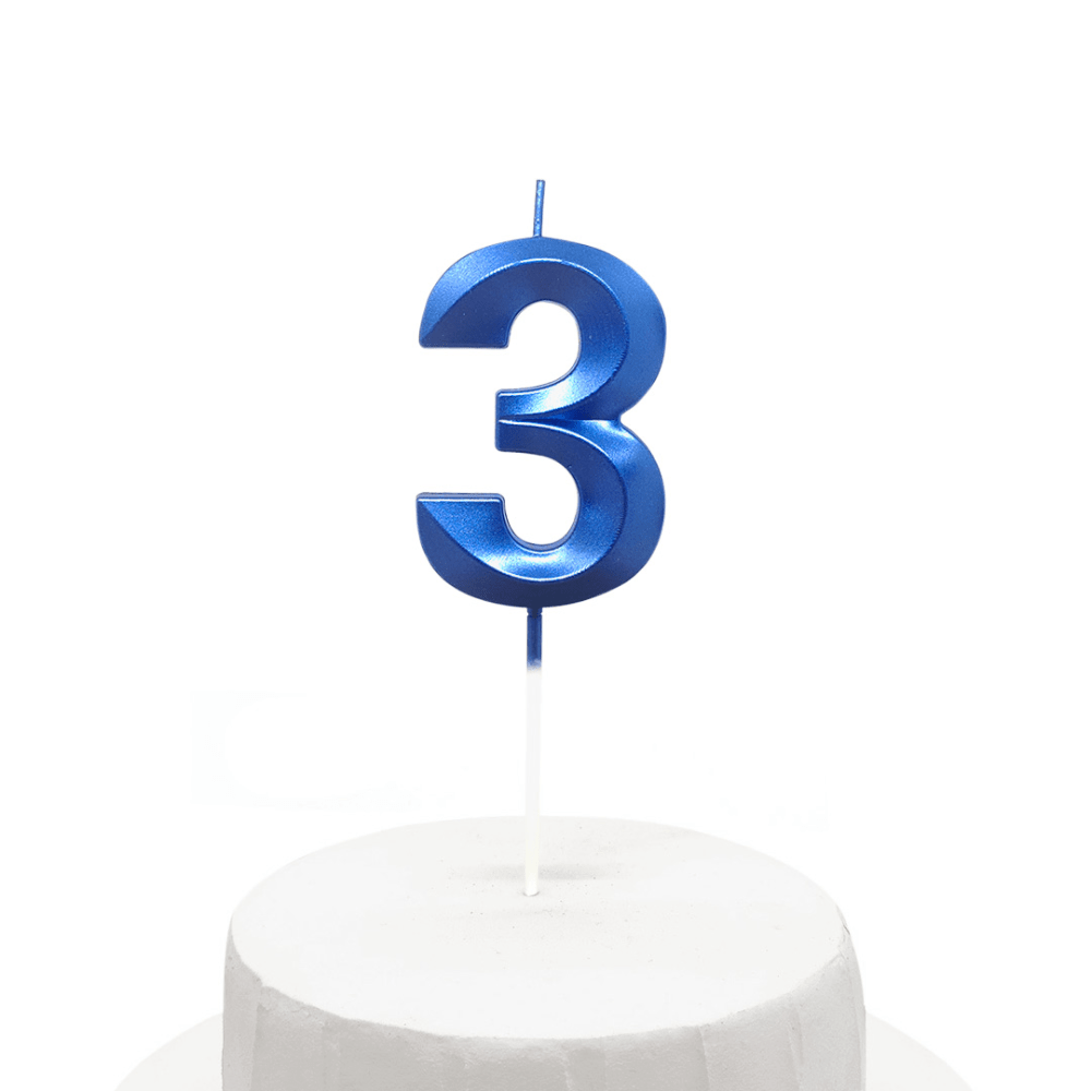 Vela Cumpleaños Numeros Azul8