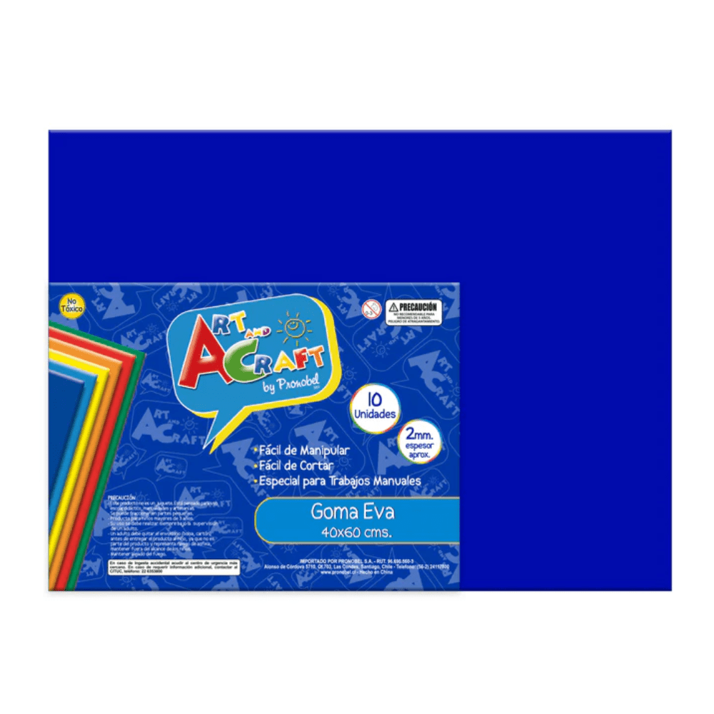 10un Goma Eva Lisa 40x60cm Azul Art&Craft1