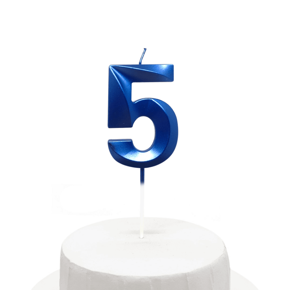 Vela Cumpleaños Numeros Azul6