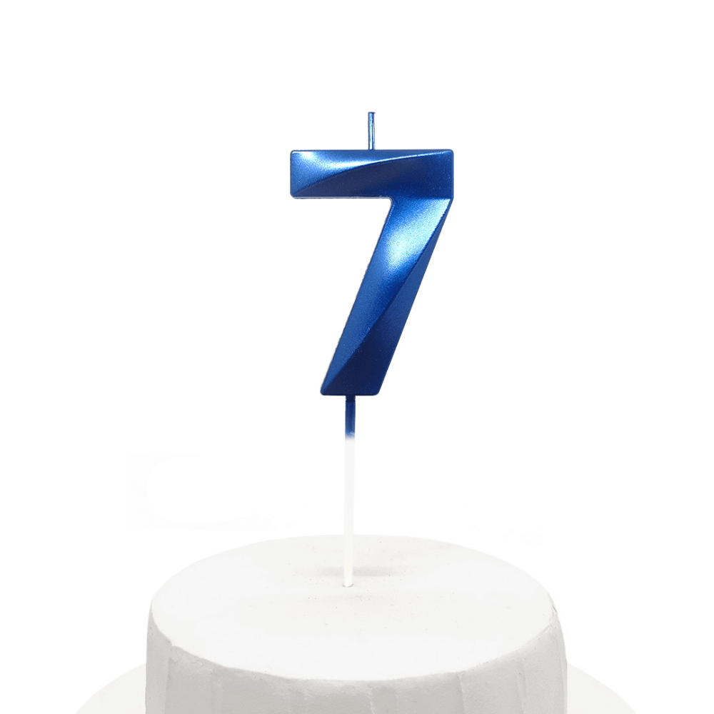 Vela Cumpleaños Numeros Azul4