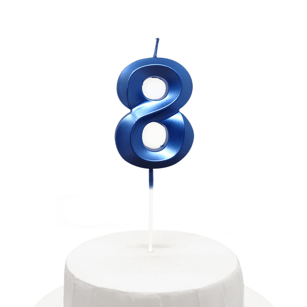 Vela Cumpleaños Numeros Azul3