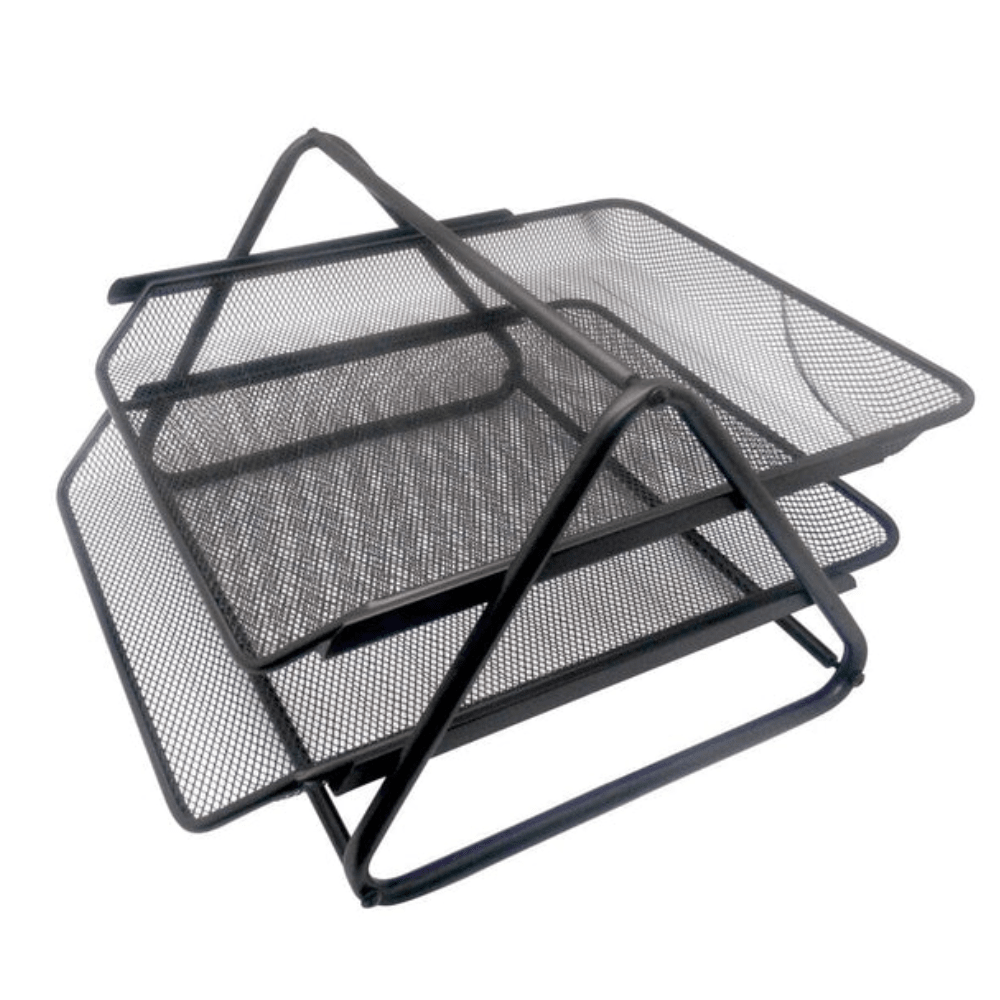 Bandeja Metal Doble Rejilla Negro1