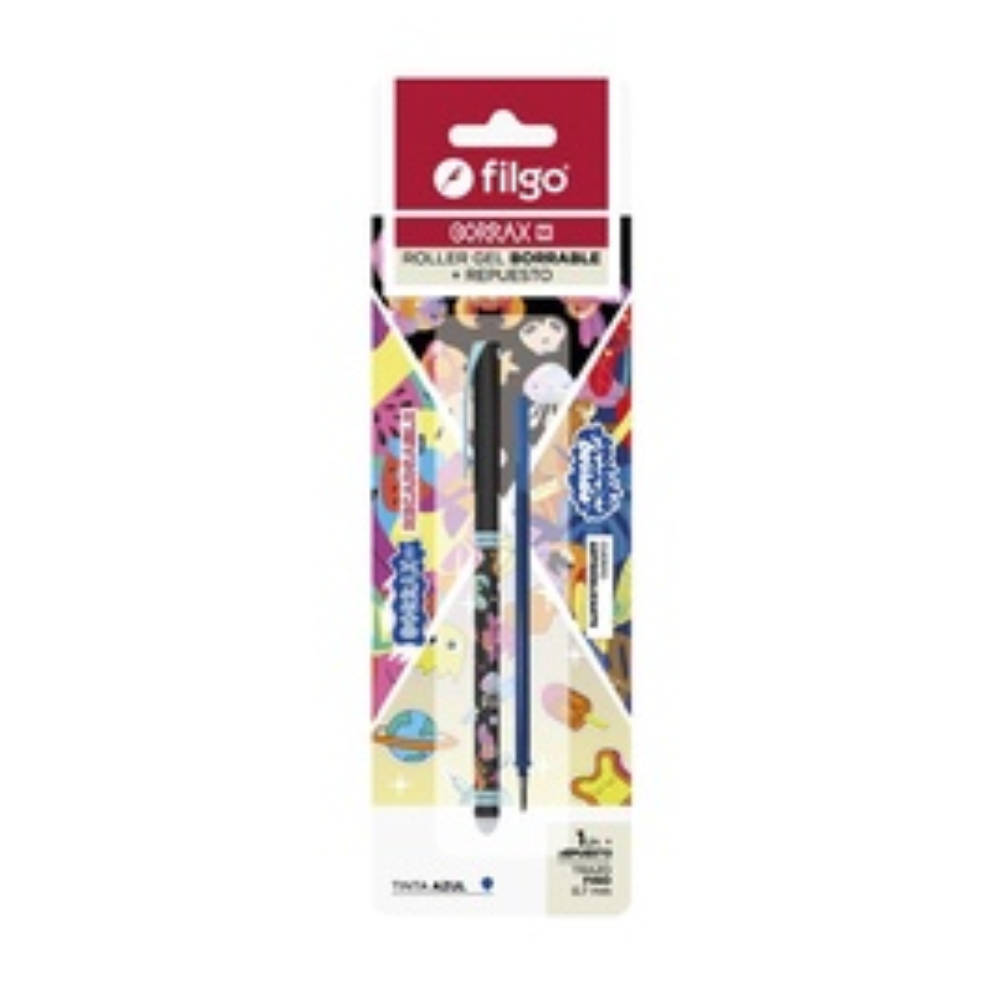 Lapiz Gel Borrable 0.7 + Rpto 1 Go Azul Filgo1