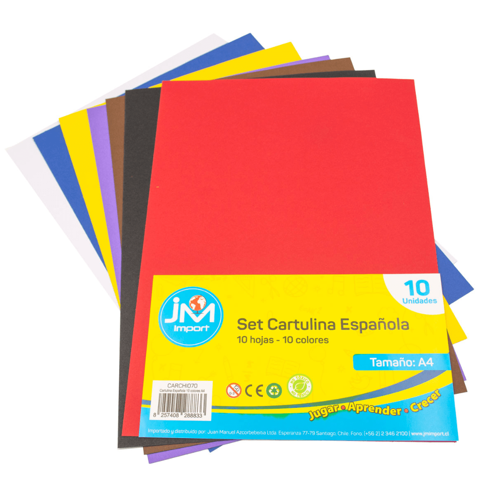 Set 10 Hjs 10 Col Cartulina Española JM Import1