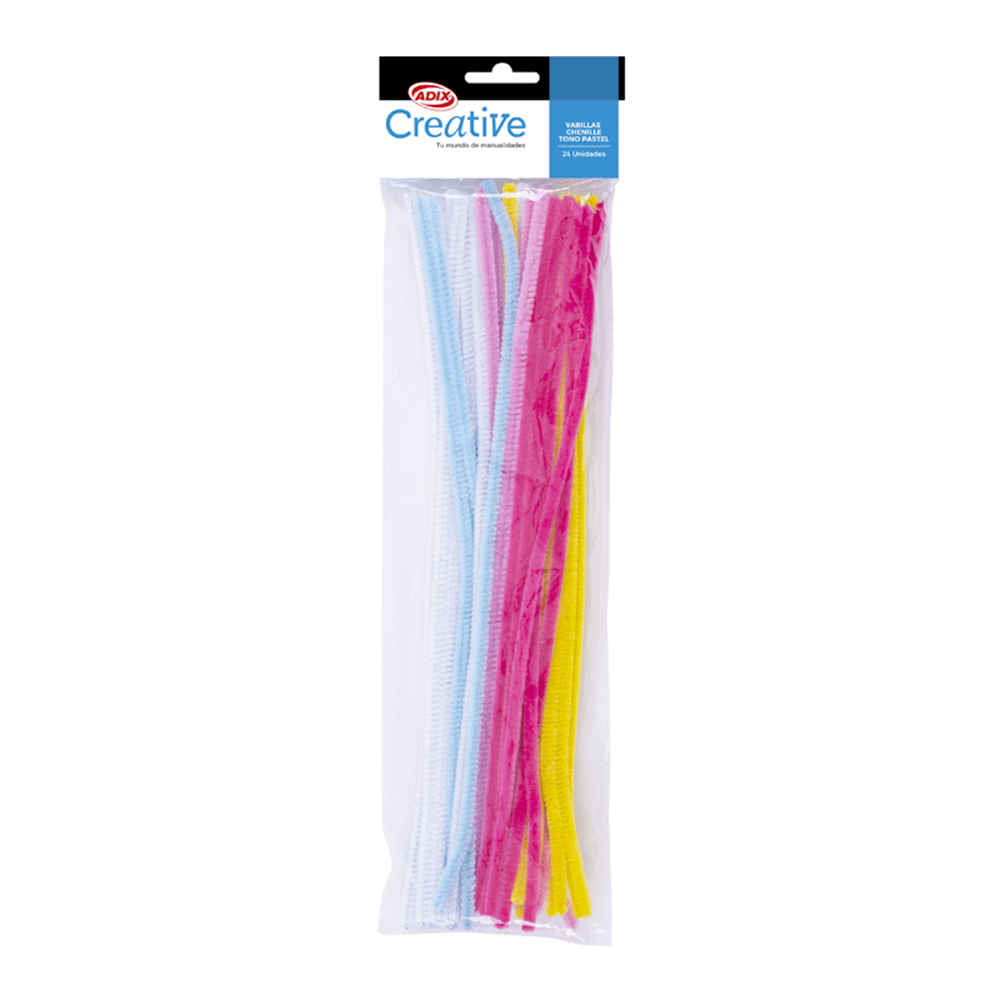 Varilla Chenille/Limpiapipas 24Un Color Pastel1