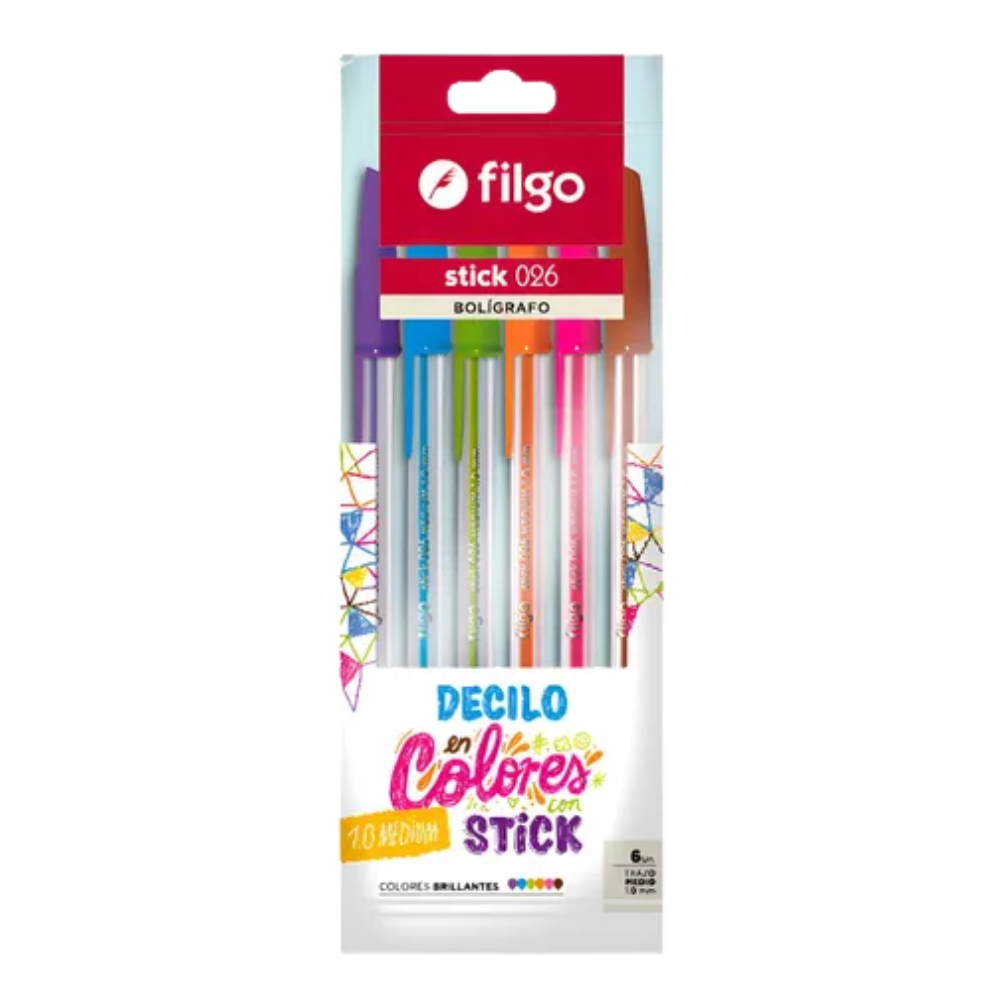 06Un Boligrafo 1.0 Colores Stick Filgo1
