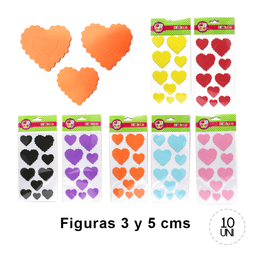 Stickers Goma Eva Corazon1