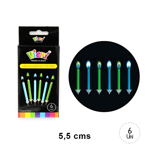 Vela Cumplea¤os 06 Unidades Llama Color Boy1