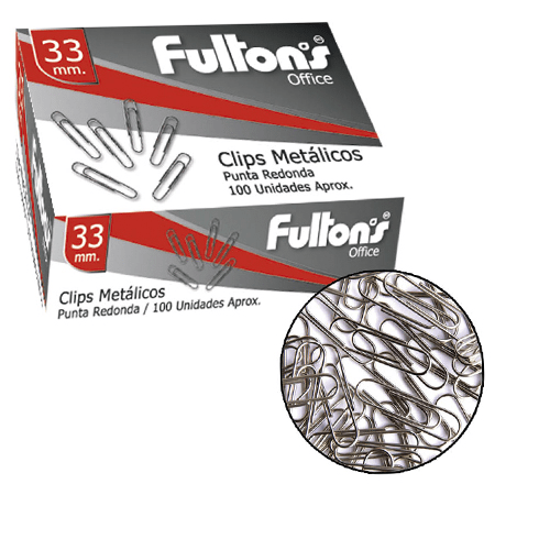 Clips 33Mm Red Metal 100Un1