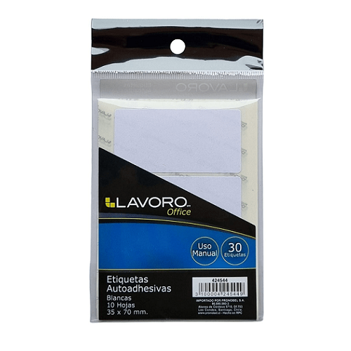 Etiqueta 30 unidades sobre autoadhesiva 35x70mm Lavoro1