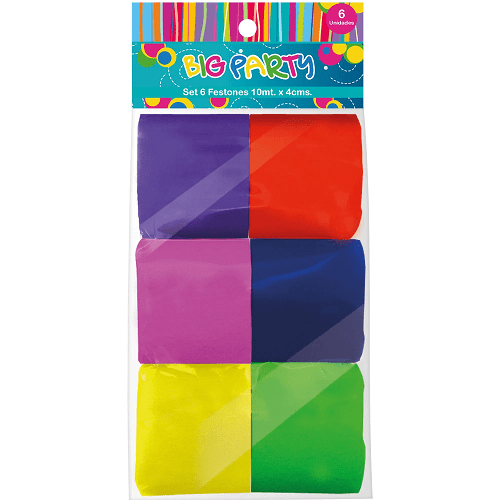 Festones 06 Unidades Colores Surtidas 10Mt X 4Cm1