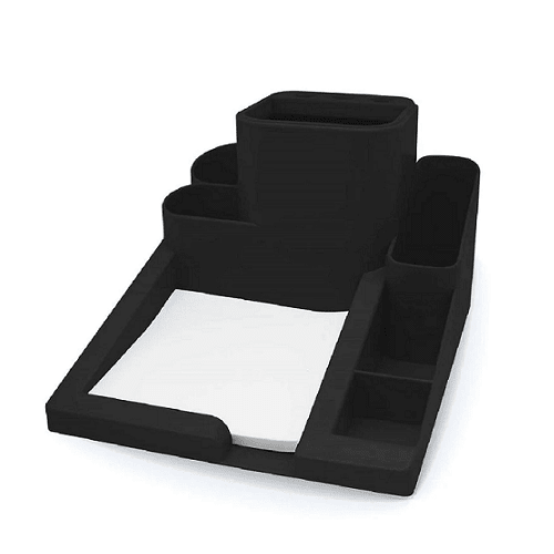 Porta Lapiz Y Taco Escritorio Plastico Negro1