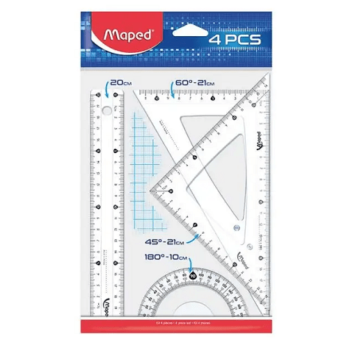 Set Geometria (Reglas) 20Cm 4Pcs1