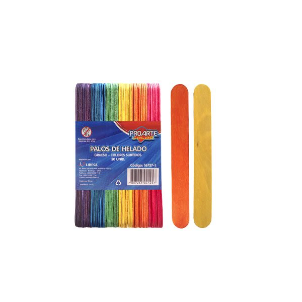 Palito Helado Jumbo Color 50Un1