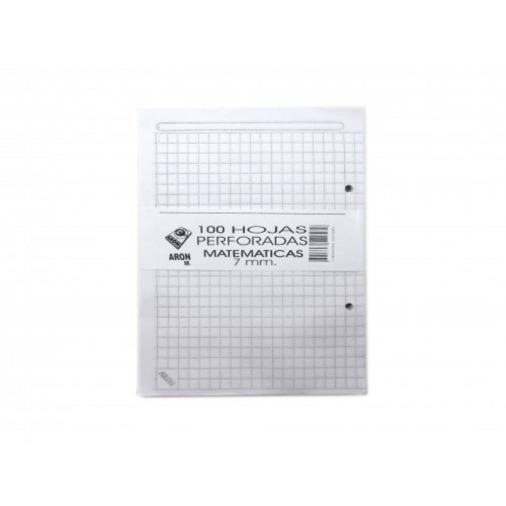 Resma 100Hjs Perforadas Matematicas 7mm Tama¤o Cuaderno Chico1