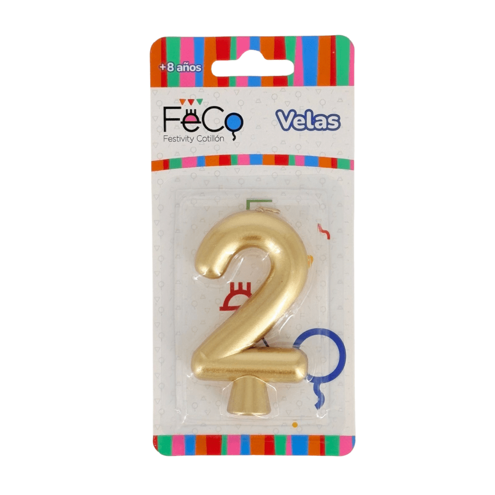 Vela Cumplea¤os Numeros Dorado4