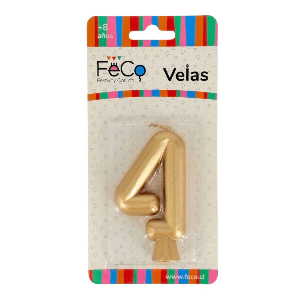 Vela Cumplea¤os Numeros Dorado6