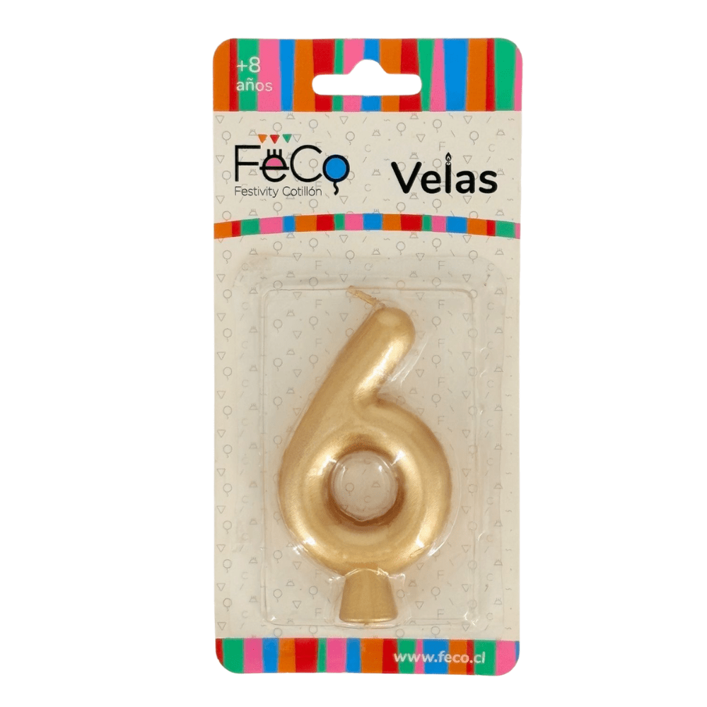 Vela Cumplea¤os Numeros Dorado8