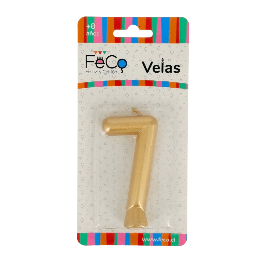 Vela Cumplea¤os Numeros Dorado9
