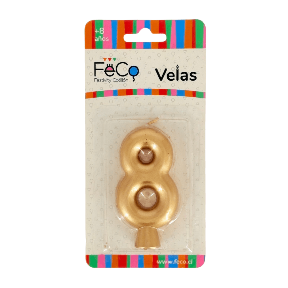 Vela Cumplea¤os Numeros Dorado10