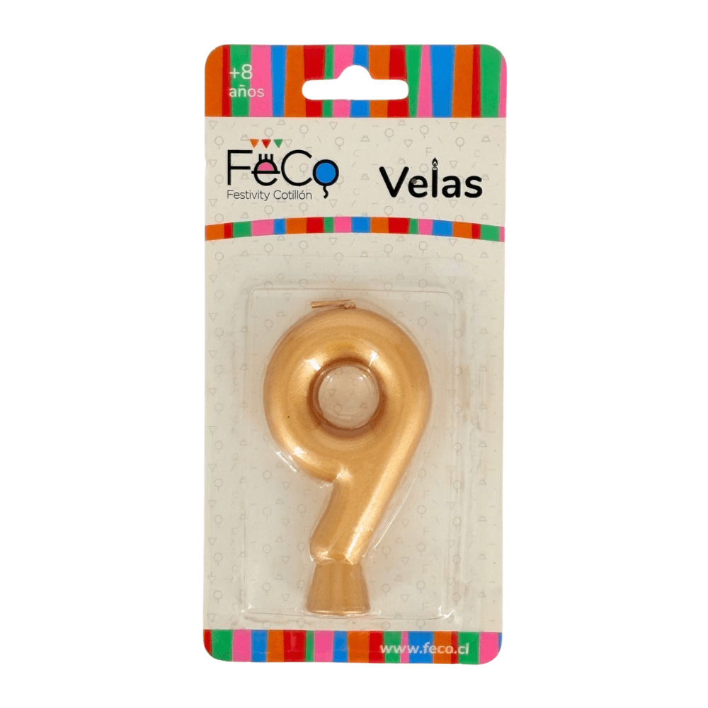 Vela Cumplea¤os Numeros Dorado11