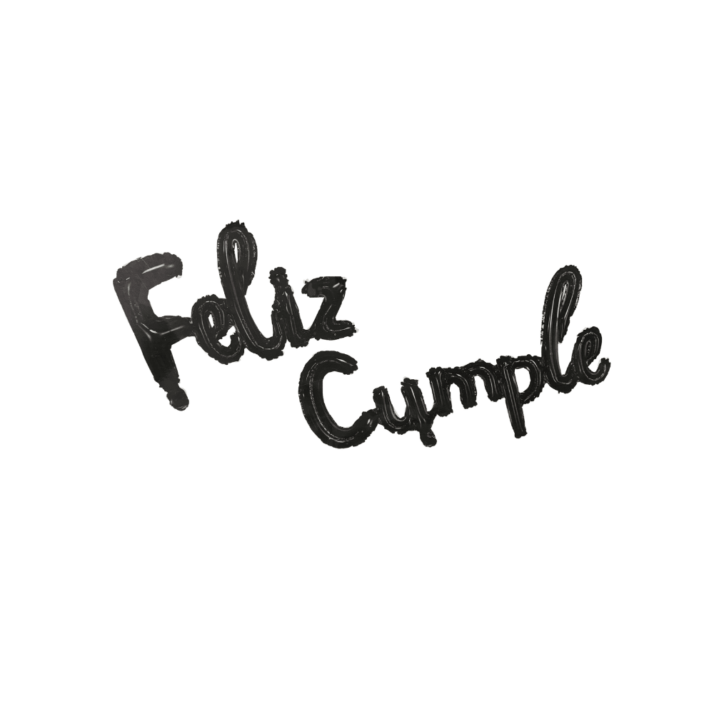 Globo Metalizado Feliz Cumple Negro1