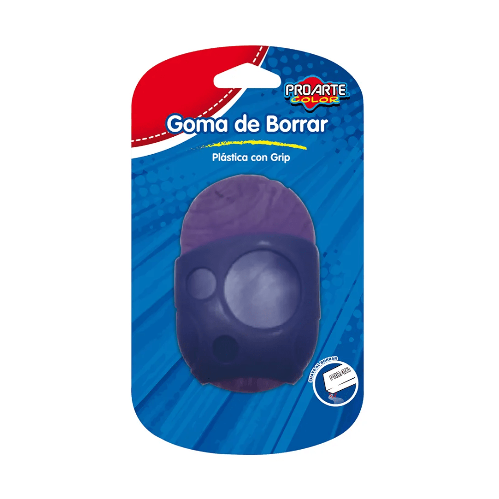 Goma de Borrar Plastica Con Grip Blister Proarte1