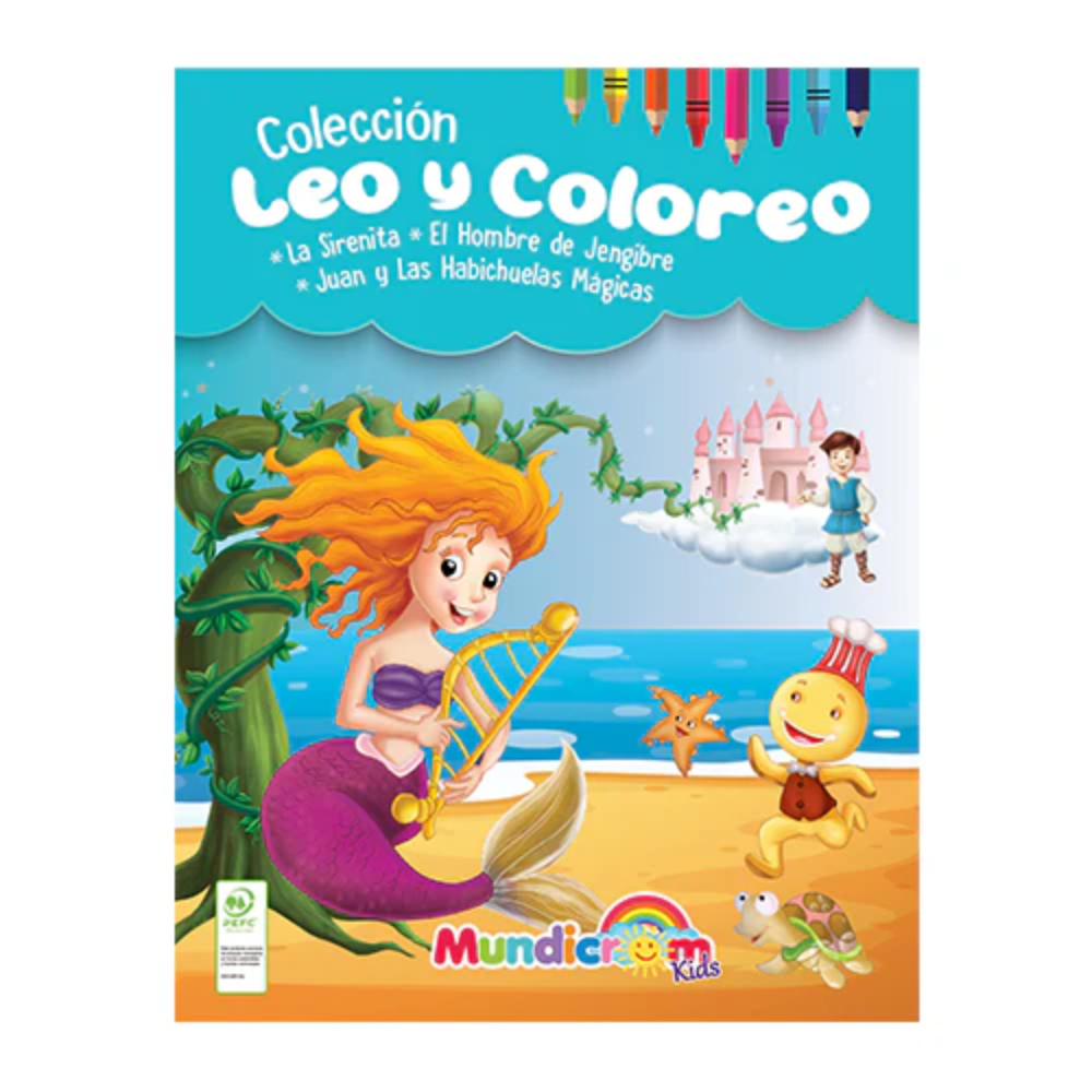 Libro De 3 Cuento Leo y Coloreo La Sirenita/ElHombre/Juan1