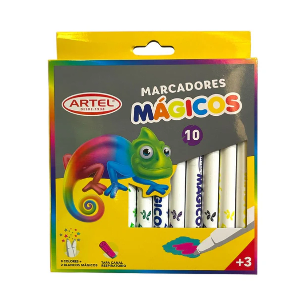 Lapiz Scripto 10 Colores Marcadores Magicos Artel1