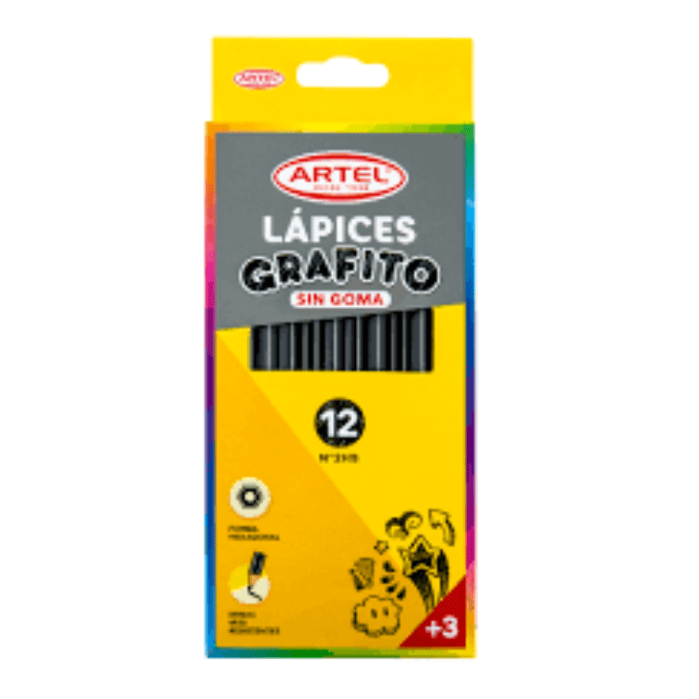 Lapiz de Mina 12Un Hexagonal 2 Hb Negro Sin Goma1