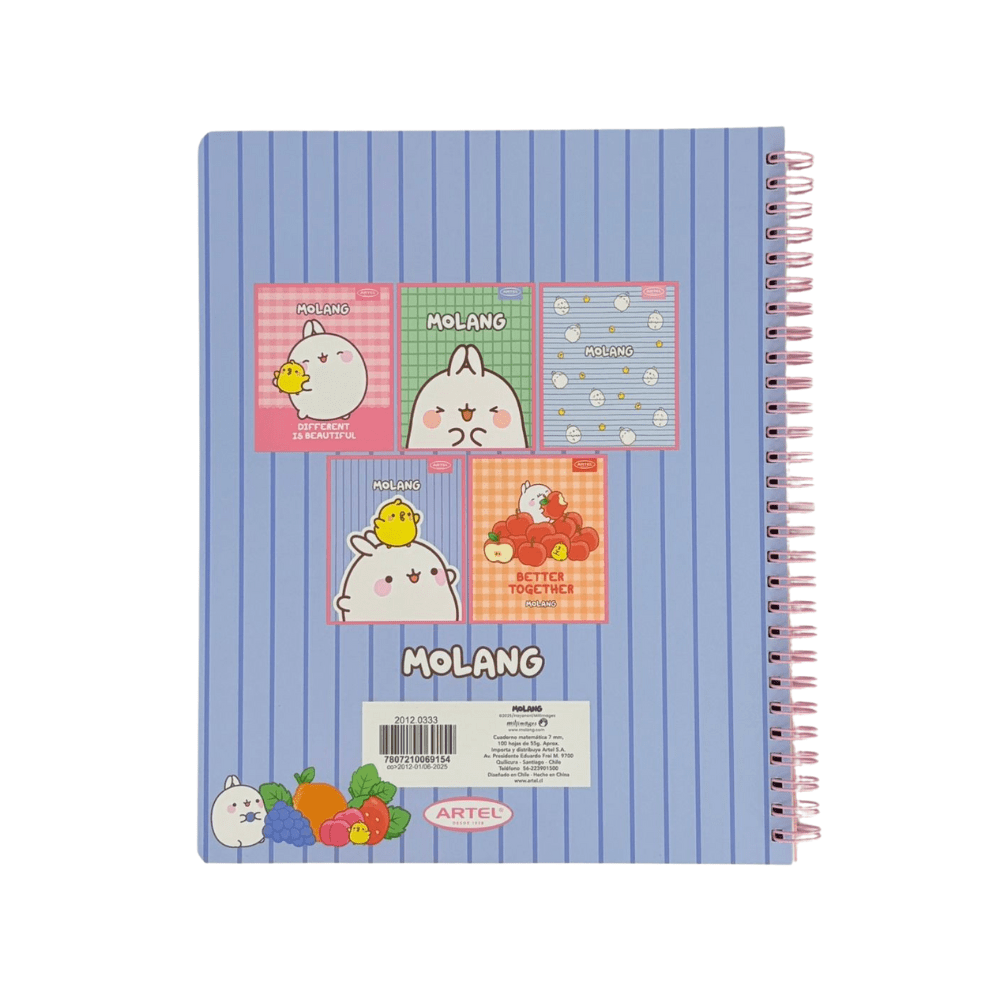 Cuaderno Universitario 7mm 100Hj Molang Artel1