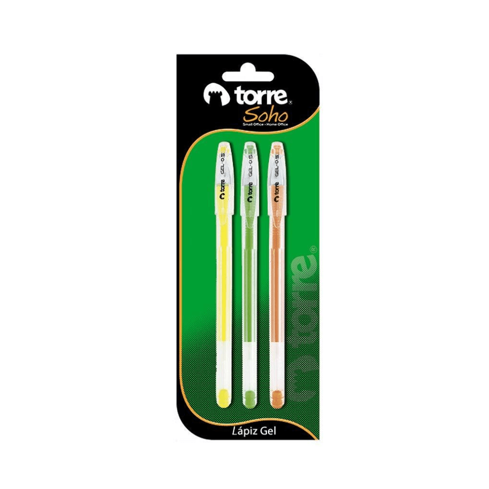 Lapiz Gel 0.8 Mix 3Un Torre2