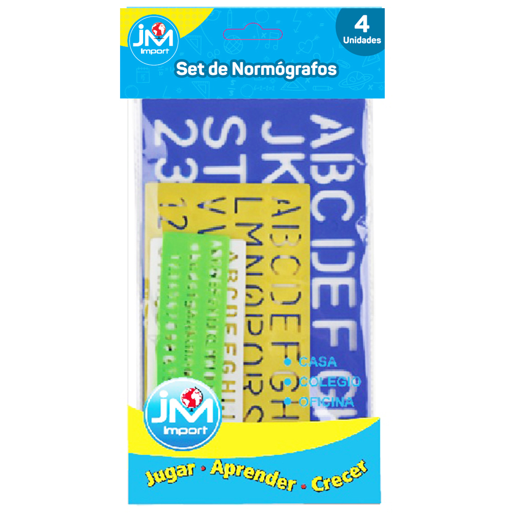 Set 04 Pzas Normografos Diferentes Medidas JM Import1