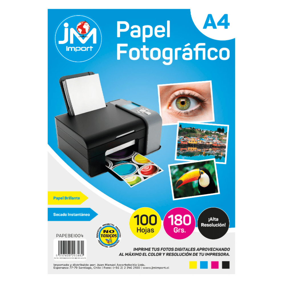 Papel Fotografico 180Grs 100Hjs A4 JmImport1