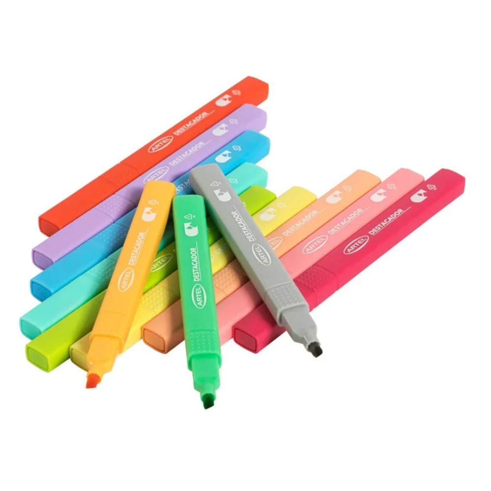Set 12 Destacador Pastel Artel1