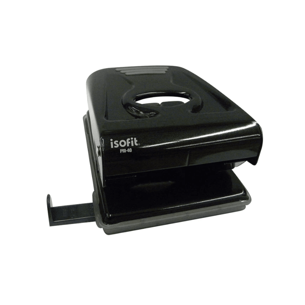 Perforadora Pm-40 Negro P/40Hjs C/Guia Metalica isofit1