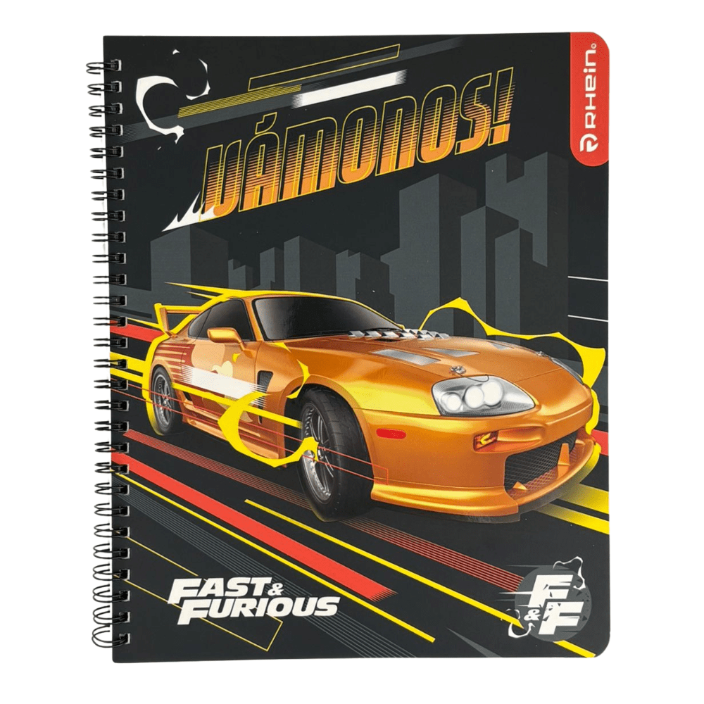 Cuaderno Universitario Mat 7mm 100Hjs Rapido&Furioso Rhein3