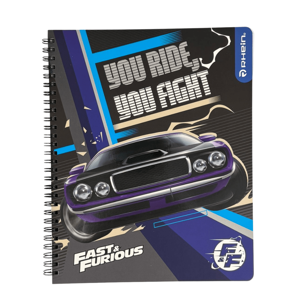 Cuaderno Universitario Mat 7mm 100Hjs Rapido&Furioso Rhein1