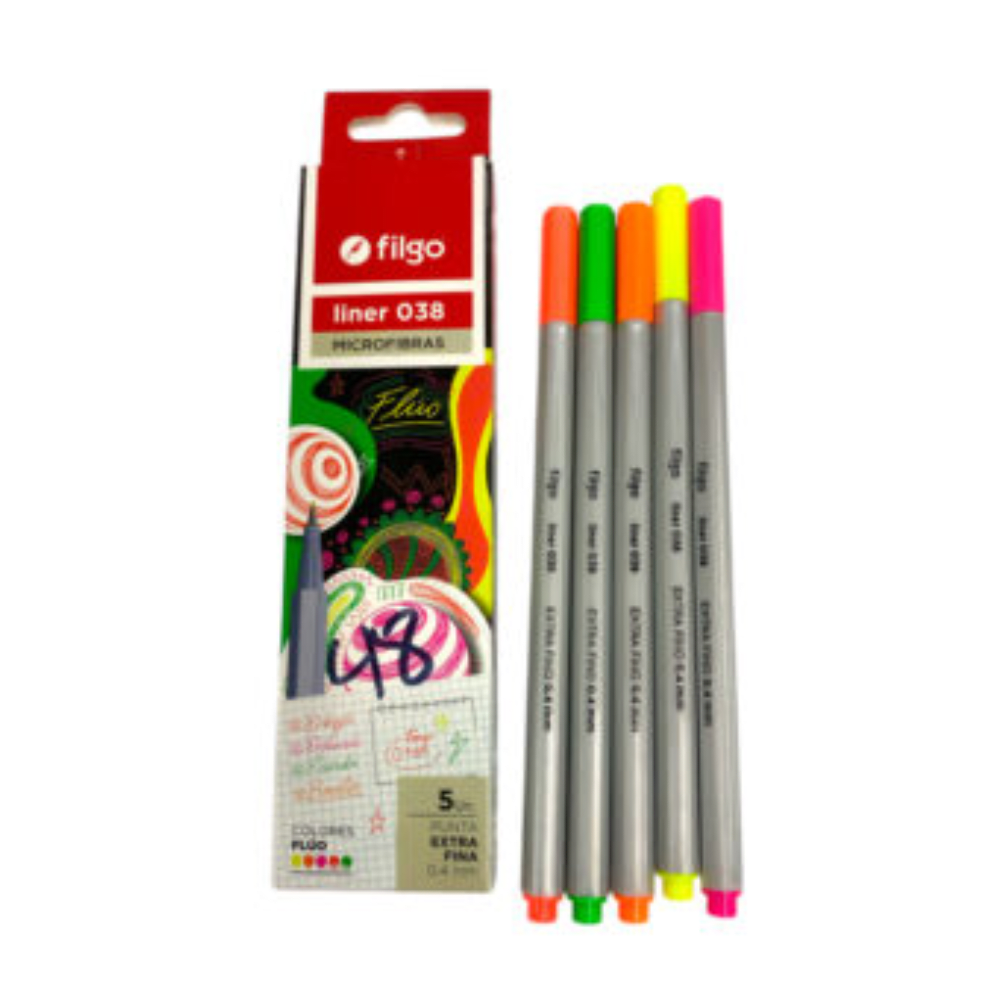 Set 05 Tiralineas Fluor 0,4 Filgo1
