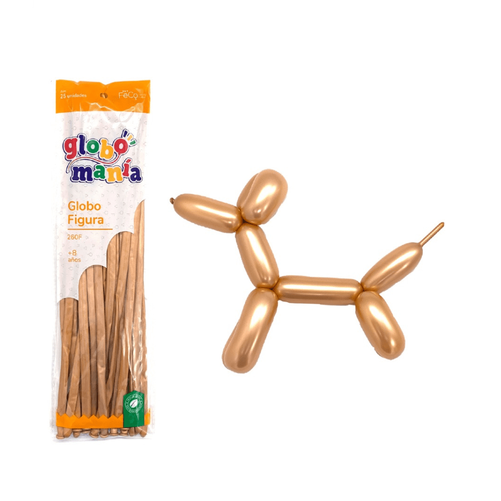 Globos Largos Twisty Chrome 25Un2