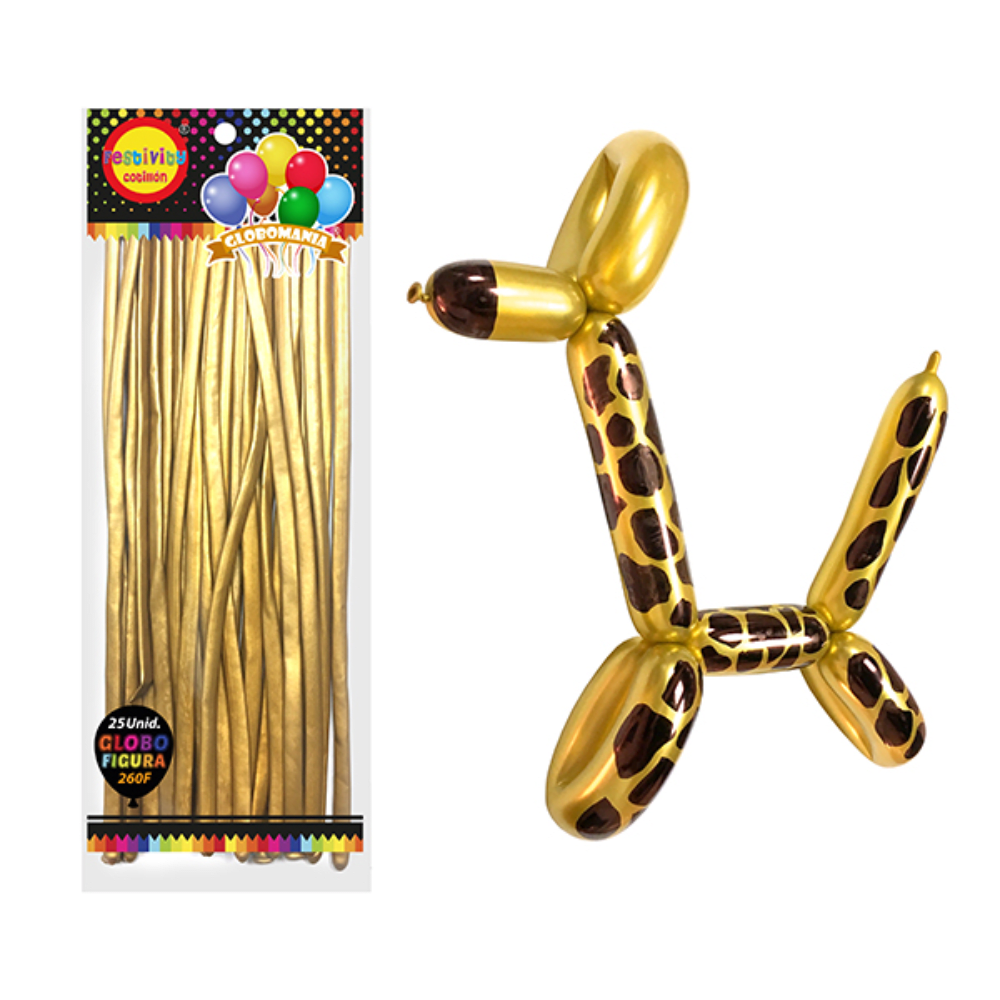Globos Largos Twisty Chrome 25Un4