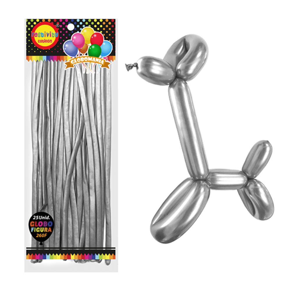 Globos Largos Twisty Chrome 25Un3