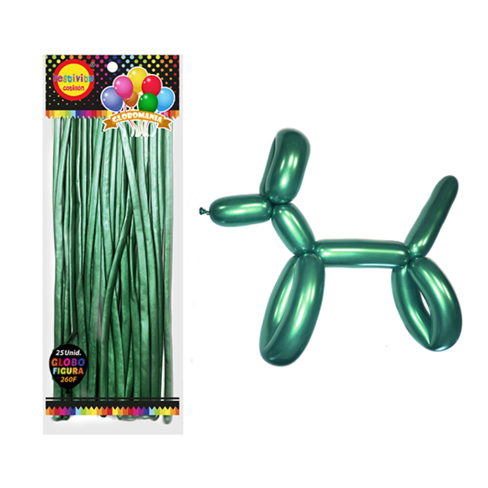 Globos Largos Twisty Chrome 25Un1