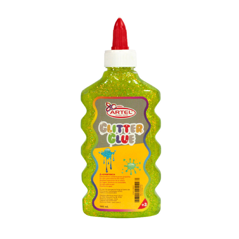 Glitter Glue Classic 185Ml Dorado/Plata/Verde1