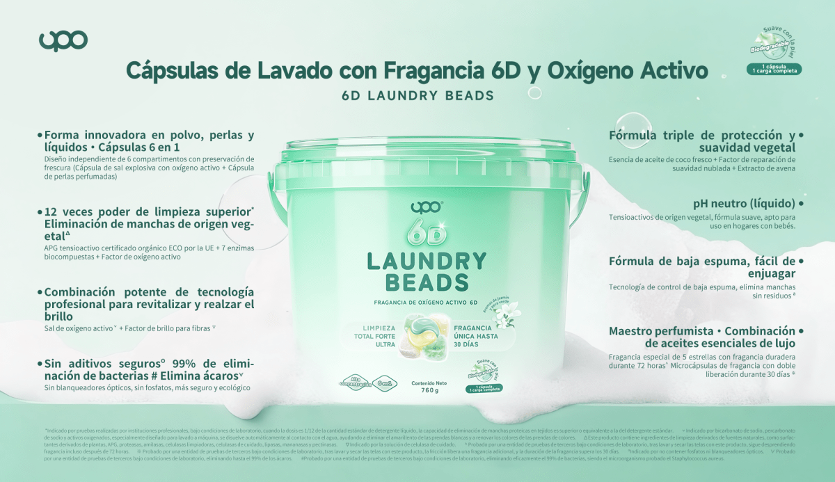Detergente en Cápsula UPO-  76 cápsulas  6 en 1- aroma jazmín y pera verde1