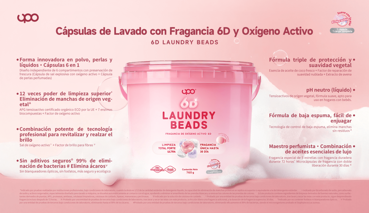 Detergente en Cápsula UPO- 76 cápsulas 6 en 1-  aroma melocotón y florales3