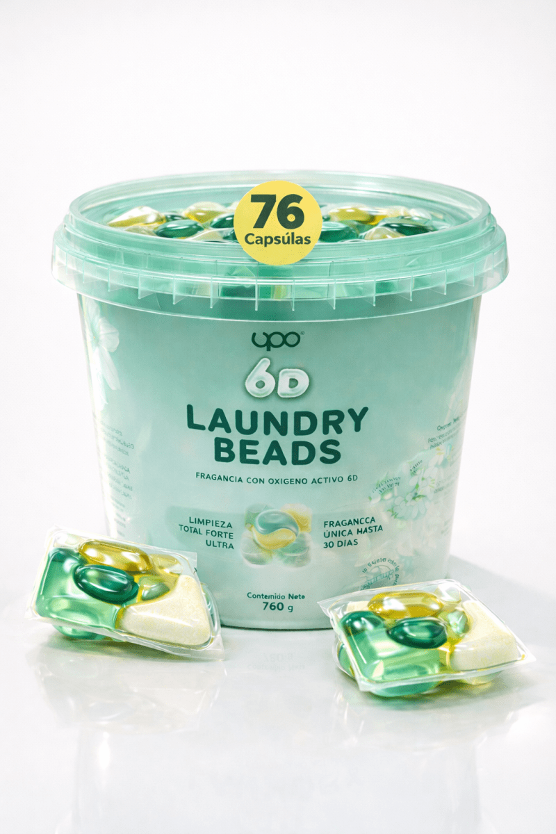 Detergente en Cápsula UPO-  76 cápsulas  6 en 1- aroma jazmín y pera verde5